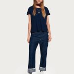 Woven Back Panel T-Shirt