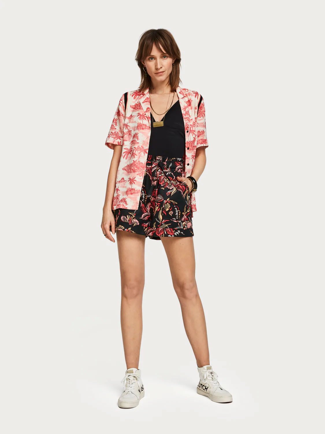 Printed Paperbag Shorts