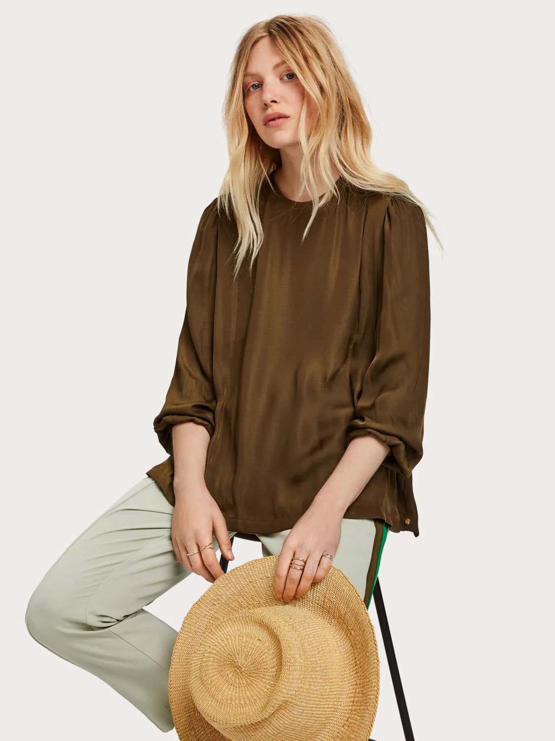 Pleated Shoulder Top