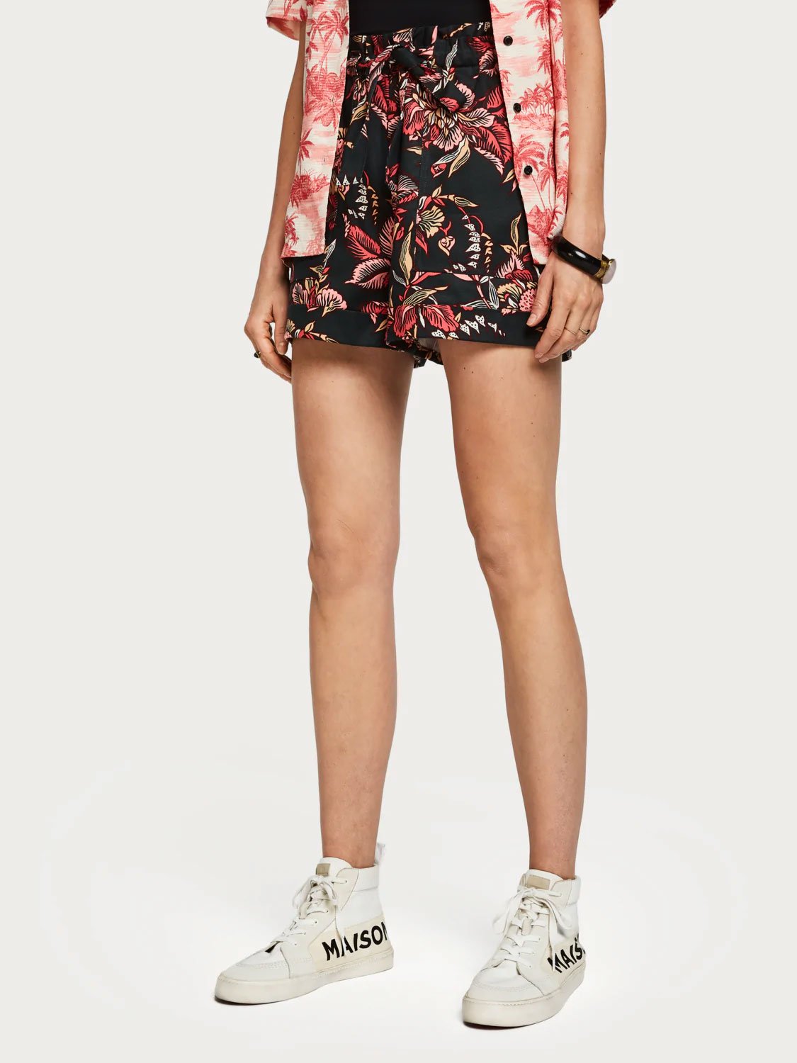 Printed Paperbag Shorts